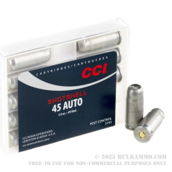 10 Rounds of .45 ACP Ammo by CCI - 1/3 ounce #9 shot