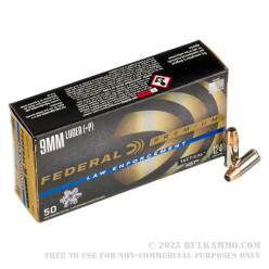 50 Rounds of 9mm + P Ammo by Federal Premium Tactical - 124gr HST JHP