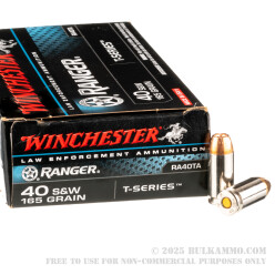 500 Rounds of 40 S&W Ammo by Winchester Ranger T-Series - 165gr JHP