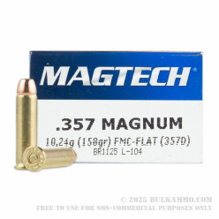 50 Rounds of .357 Mag Ammo by Magtech - 158gr FMJ FN