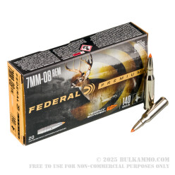 20 Rounds of 7mm-08 Ammo by Federal - 140gr Trophy Bonded Tip