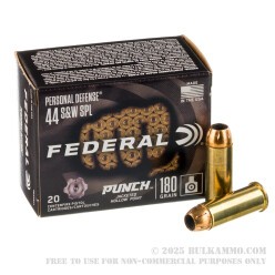 20 Rounds of .44 S&W Spl Ammo by Federal Punch - 180gr JHP
