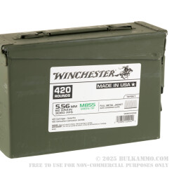 420 Rounds of 5.56x45 Ammo by Winchester in Ammo Can - 62gr FMJ M855