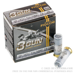 250 Rounds of 12ga Ammo by Fiocchi 3 Gun Match - 1 1/8 ounce #7 1/2 shot