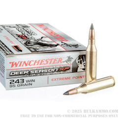 200 Rounds of .243 Win Ammo by Winchester Deer Season XP - 95gr Extreme Point