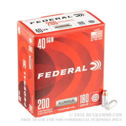 1000 Rounds of .40 S&W Ammo by Federal Champion - 180gr FMJ