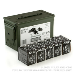 500 Rounds of .223 Ammo by Federal American Eagle - 55gr FMJ - Ammo Can