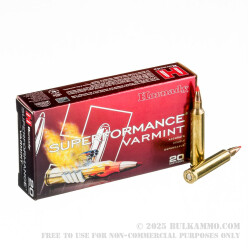 20 Rounds of .204 Ruger Ammo by Hornady Superformance - 40gr V-MAX