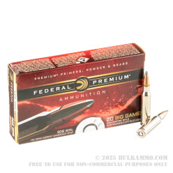 20 Rounds of .308 Win Ammo by Federal Premium - 165gr Sierra GameKing SPBT