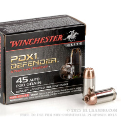 20 Rounds of .45 ACP Ammo by Winchester - 230gr JHP