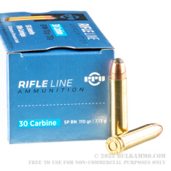 50 Rounds of .30 Carbine Ammo by Prvi Partizan - 110gr SP