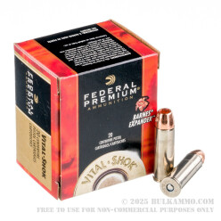 20 Rounds of .454 Casull Ammo by Federal Vital-Shok - 250gr SCHP Barnes Expander