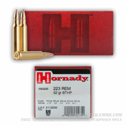 500  Rounds of .223 Ammo by Hornady - 52gr HPBT