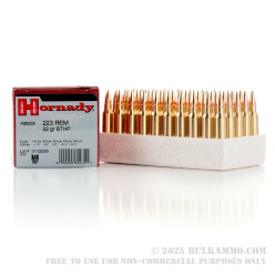 500  Rounds of .223 Ammo by Hornady - 52gr HPBT