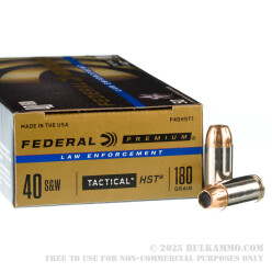 50 Rounds of .40 S&W Ammo by Federal - 180gr HST JHP