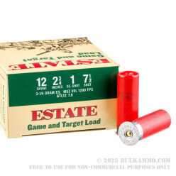 25 Rounds of 12ga Ammo by Estate Cartridge - 1 ounce #7 1/2 shot