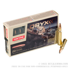 20 Rounds of 7.5x55 Swiss Ammo by Norma Oryx - 180gr SP