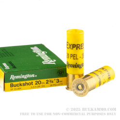 250 Rounds of 20ga Ammo by Remington -  #3 Buck