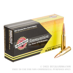 20 Rounds of .308 Win Ammo by Black Hills Gold Ammunition - 168gr TSX