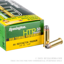 500 Rounds of .44 Mag Ammo by Remington HTP - 240gr SJHP