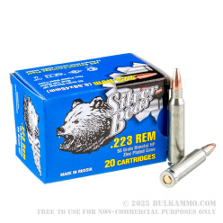 20 Rounds of .223 Ammo by Silver Bear - 55gr HP