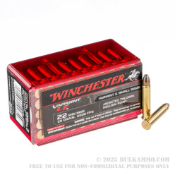 50 Rounds of .22 WMR Ammo by Winchester Varmint Lead Free - 28 Grain JHP