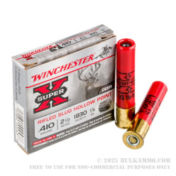 250 Rounds of .410 Ammo by Winchester Super-X - 1/5 ounce HP Rifled Slug