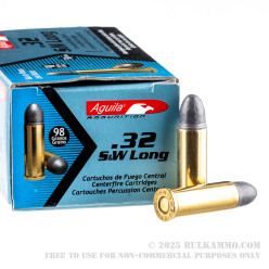 50 Rounds of .32S&W Long Ammo by Aguila - 98gr LRN