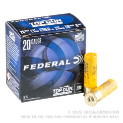 250 Rounds of 20ga Ammo by Federal Top Gun Sporting - 7/8 ounce #8 shot