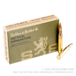 20 Rounds of 30-06 Springfield M1 Garand Ammo by Sellier & Bellot - 150gr M2 Ball FMJ