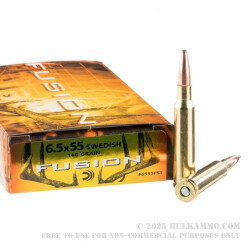 20 Rounds of 6.5x55mm SE Ammo by Federal - 140gr Fusion