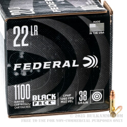 4400 Rounds of .22 LR Ammo by Federal Black Pack - 38gr CPHP