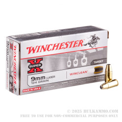 500 Rounds of 9mm Ammo by Winchester Super-X - 124gr BEB