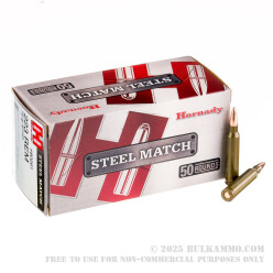 50 Rounds of .223 Ammo by Hornady Steel Match - 75gr HPBT