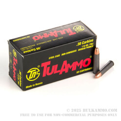 1000 Rounds of .30 Carbine Ammo by Tula - 110gr FMJ