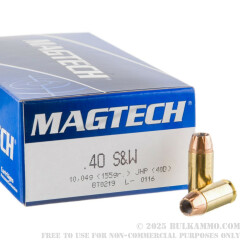 50 Rounds of .40 S&W Ammo by Magtech - 155gr JHP