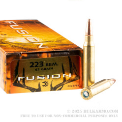 20 Rounds of .223 Ammo by Federal - 62gr Fusion