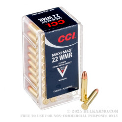 50 Rounds of .22 WMR Ammo by CCI - 40gr TMJ