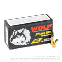 500  Rounds of .22 LR Ammo by Wolf Match Target - 40gr LRN