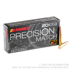 200 Rounds of .300 AAC Blackout Ammo by Barnes Precision Match - 125gr OTM BT