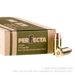 1000 Rounds of .40 S&W Ammo by Fiocchi Perfecta - 170gr FMJ