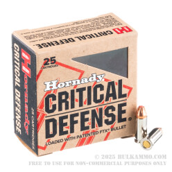 25 Rounds of .25 ACP Ammo by Hornady Critical Defense - 35gr FTX