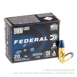 20 Rounds of 9mm Ammo by Federal Syntech Defense - 138gr SHP