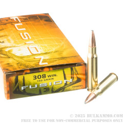 20 Rounds of .308 Win Ammo by Federal Fusion - 150gr Bonded SP