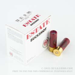 25 Rounds of 12ga 2-3/4" Ammo by Estate Cartridge - 00 Buck