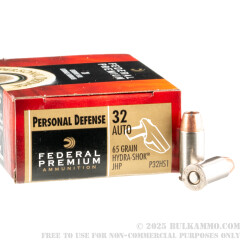20 Rounds of .32 ACP Ammo by Federal - 65gr JHP