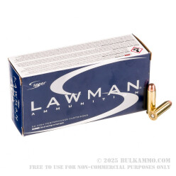 50 Rounds of .38 Spl Ammo by Speer Lawman Clean-Fire - 158gr. +P TMJ Ammo