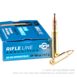 200 Rounds of 30-06 Springfield Ammo by Prvi Partizan - 180gr SP