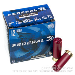 250 Rounds of 12ga Ammo by Federal Game-Shok - 2 3/4" 1 1/8 ounce #7 1/2 shot