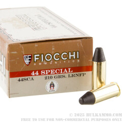 50 Rounds of .44 S&W Spl Ammo by Fiocchi - 210gr LRNFP